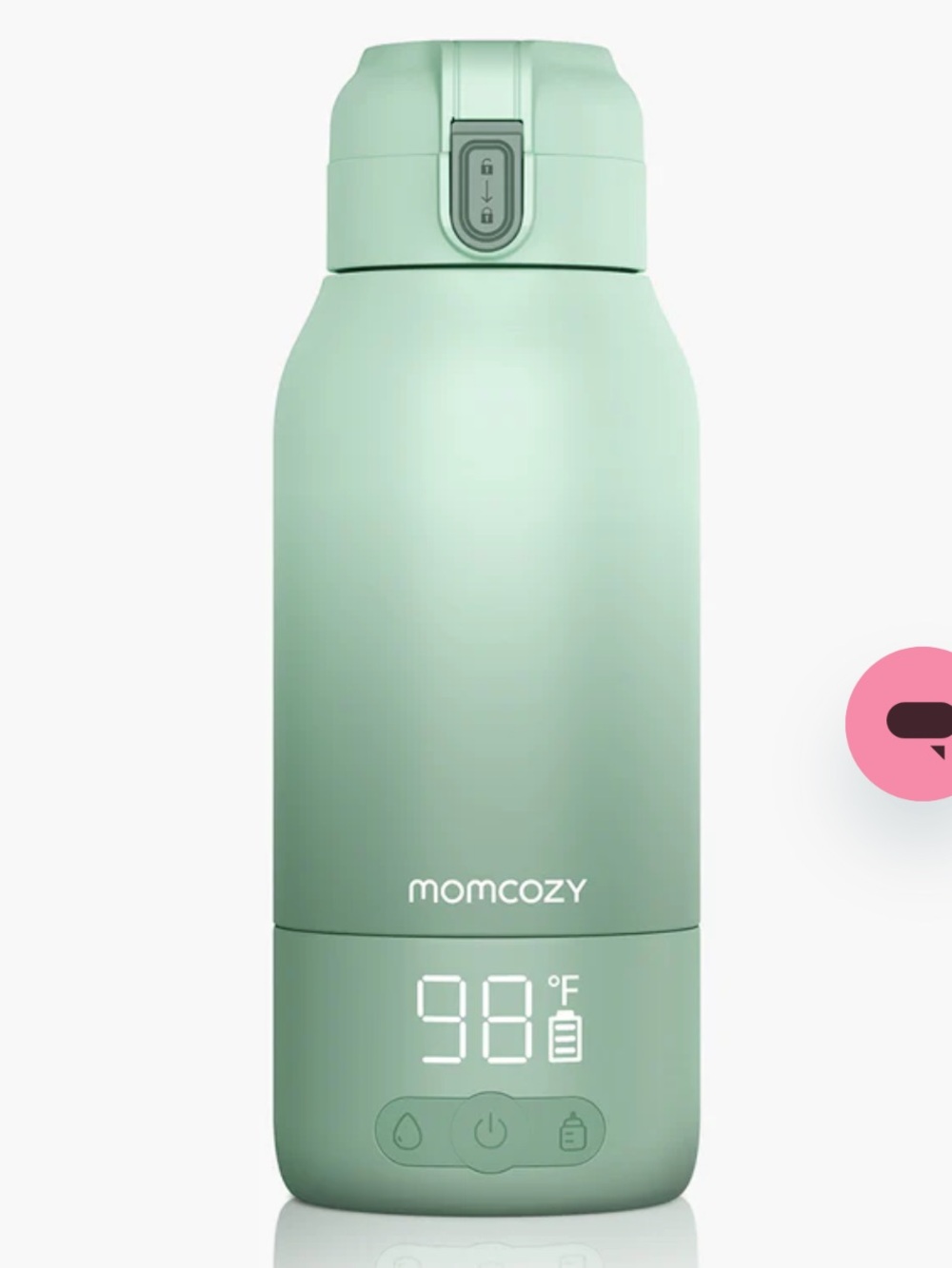 Momcozy Portable Baby Bottle Breastmilk Formula Warmer for Travel in Green euc